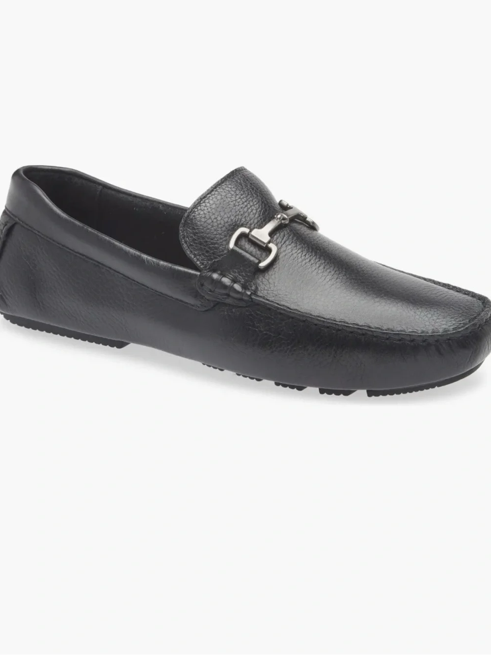 NWOT Nordstrom Men’s Black Leather Bit Driving Loafers